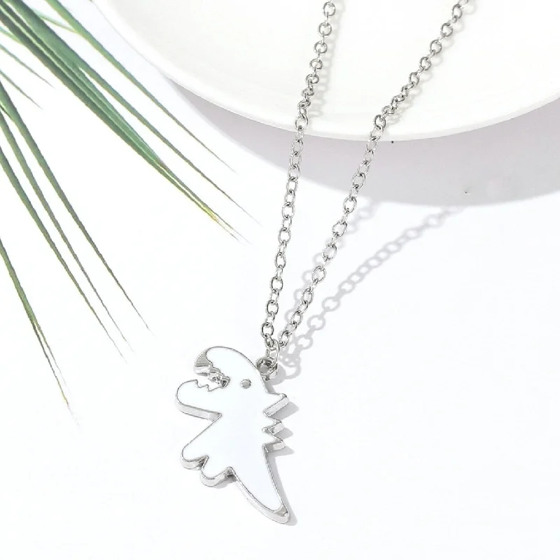 Pendant Necklace Dinosaur Ins Hip Hop Jewelry Long Electroplating Couple Necklace For Friend - no