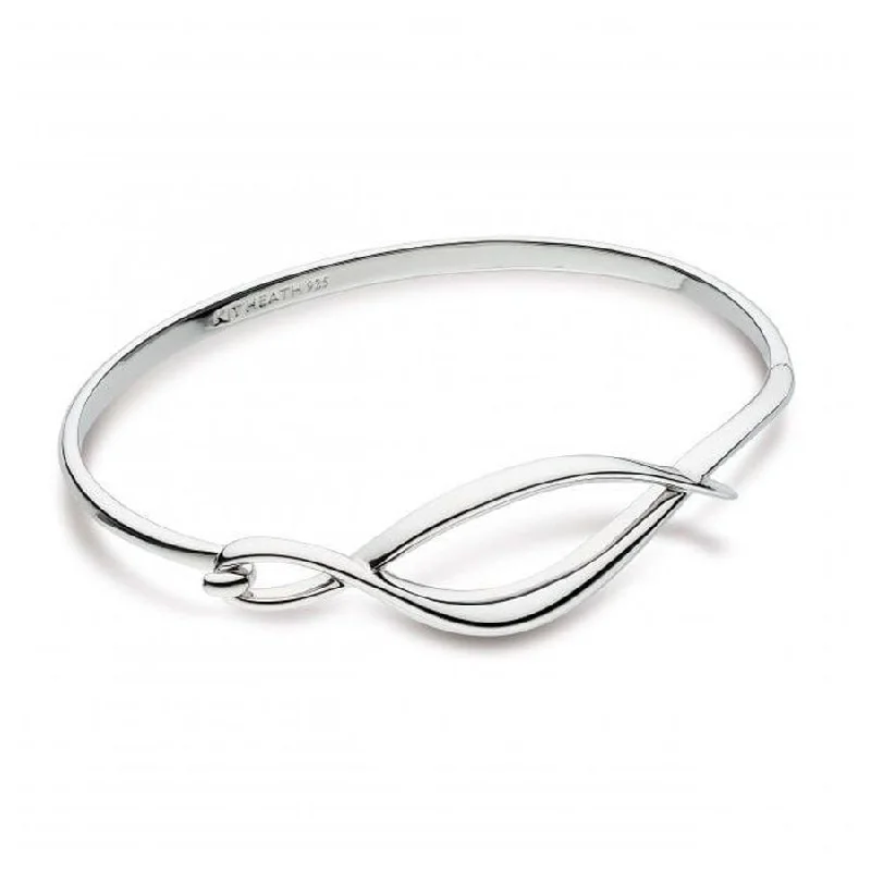 Silver Entwine Twine Twist Hinged Bangle